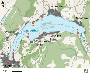 Carte du lac Léman 