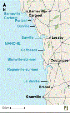 Situation des havres du Cotentin (Manche)