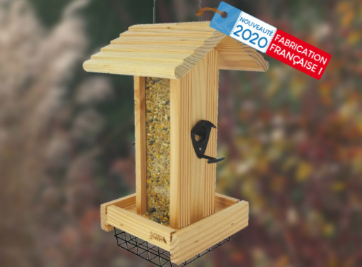 Mangeoire à oiseaux en bois 20x10x25cm BOIS