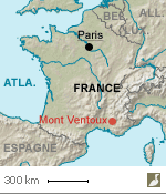 Situation du mont Ventoux (Vaucluse)