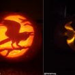 Pour Halloween, décorez une citrouille avec un motif en forme d’oiseau