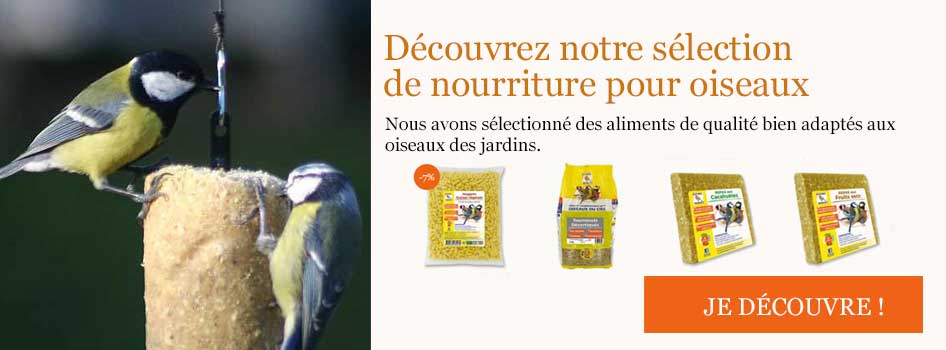 Sélection de nourriture pour oiseaux dans notre boutique d'Ornithomedia.com