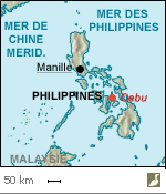 Situation de l'île de Cebu (Philippines)