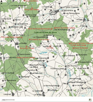Carte de la forêt domaniale de Bercé (Sarthe)