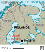Situation de l'archipel de Båtskär (Finlande)