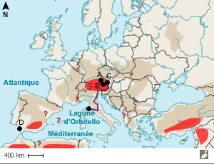 Ancienne aire de répartition, trajet migratoire et observations