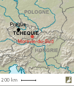 Situation de la Moravie-du-Sud (Tchéquie)