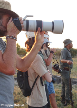 Philippe Ratinet effectuant un safari photographique