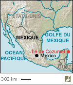 Situation de l'île de Cozumel (Mexique)