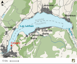 Carte du lac Léman 