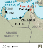 Situation du parc Mushrif dans l'émirat de Dubaï