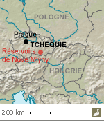 Situation des réservoirs de Nové Mlýn (Tchéquie)