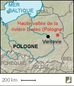 Situation de la haute-vallée de la rivière Liwiec (Pologne)