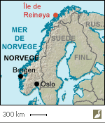Situation  de l'île de Reinøya, dans le comté de Troms (Norvège)