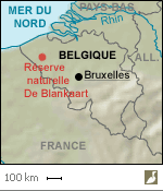 Situation de la réserve naturelle De Blankaart (Belgique)