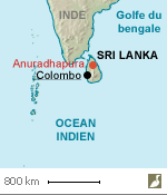 Situation de la ville  d'Anuradhapura (Sri Lanka)