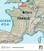 Situation de Calais (Pas-de-Calais)