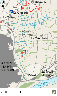 Carte du marais de Grée (Loire-Atlantique)