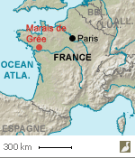 Situation du marais de Grée (Loire-Atlantique)