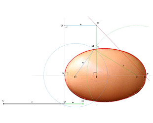 Schéma 2 - Utilisation d'un ovale de Descartes pour représenter un œuf de poule
