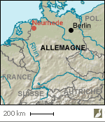 Situation de Neurhede, dans le district d'Emsland, en Basse-Saxe (Allemagne)