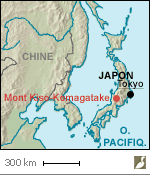 Situation du mont Kiso-Komagatake, dans les Alpes centrales japonaises