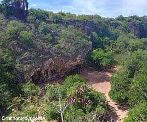 Vue du canyon Tiyel, dans la réserve François Leguat, sur l'île Rodrigues