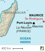 Situation de l'île Rodrigues (Maurice)