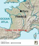 Situation de la vallée des Baux (Bouches-du-Rhône)