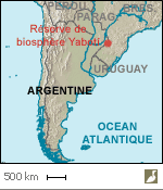 Situation de la réserve de biosphère Yabotí, dans la province de Misiones (Argentine)