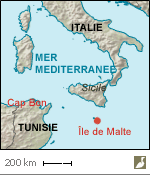 Situation de l'île de Malte