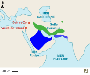 Aire de répartition de l'Hypocolius gris (Hypocolius ampelinus)