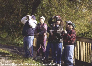 Observateurs avec jumelles