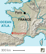 Situation de Bayonne (Pyrénées-Atlantiques)
