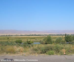 Paysage de la vallée de Chuy (Kirghizstan)