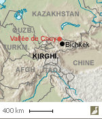 Situation de la vallée de Chuy (Kirghizstan)