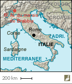 Situation de la réserve naturelle du marais de Brabbia (Italie)