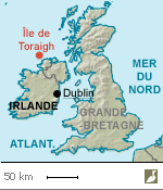 Situation de l'île de Toraigh ou Tory (Irlande)
