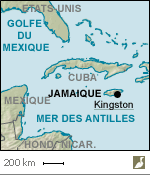 Situation de l'île de la Jamaïque