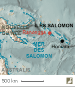Situation de l'île de Ranongga, dans l'archipel des Salomon