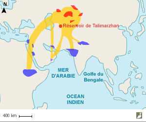 Aire de répartition du Vanneau sociable (Vanellus gregarius)