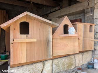 Différents modèles de nichoirs pour Effraies des clochers (Tyto alba)