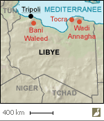 Situations des trois aires actives trouvées en 2025 en Libye