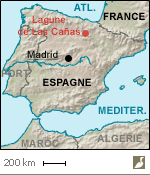 Situation de la lagune de Las Cañas en Navarre (Espagne)