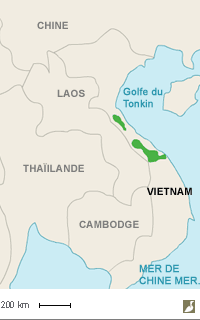 Aire de répartition originale estimée du Faisan d’Edwards (Lophura edwardsi)