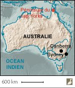 Situation de la péninsule du cap York (Australie)