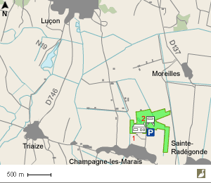 Carte d'accès à la réserve naturelle régionale du marais de la Vacherie (Vendée)