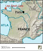 Situation de la réserve naturelle des Sept-Îles (Côtes-d'Armor)