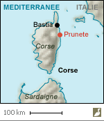 Situation des dunes de Prunete (Haute-Corse)
