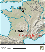 Situation de la plaine de la Crau (Bouches-du-Rhône)